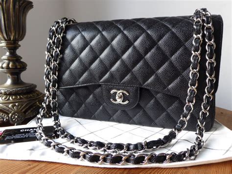 chanel jumbo black caviar silver hardware|CHANEL Caviar Quilted Jumbo Double Flap Black.